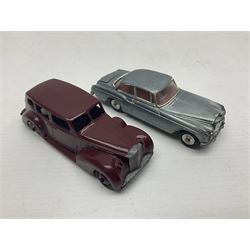 Eleven unboxed and playworn early die-cast models including Dinky Packard, Buick, two Jaguar Mark X and estate wagon, Corgi Mercedes-Benz 300S.L. Roadster, Ford Thunderbird, Citroen DS19 and Bentley Continental Sports Saloon, Spot-On Armstrong Siddeley Sapphire etc; all unboxed (11)