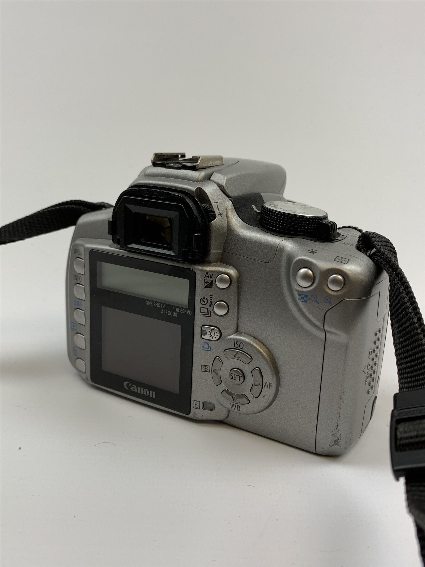 Canon EOS 350D digital camera with 'Canon Zoom Lens EF-S 18-55mm 1:3.5-5.6 II USM', with instruction manual and charger and two further lenses, Canon Ultrasonic 'Canon Zoom Lens EF 35-105mm 1:4.5-5.6' and a Canon Ultrasonic 'Canon Zoom Lens EF 75-300mm 1:4-5.6 III USM'