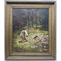 Charles Herbert Thompson (Cornwall 1870-1946): 'Breaking Stones', oil on canvas signed and dated 1913, 60cm x 49cm 
Provenance: private collection, purchased Bonhams Cornwall 1st March 2007 Lot 237