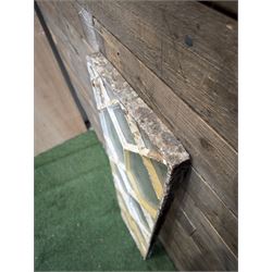 Four 19th century cast iron windows, lattice glazed in white painted finish, 