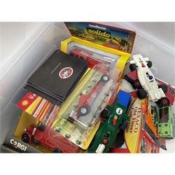 Large group of boxed and loose die-cast vehicles, predominantly fire engines, to include Solido, Days Gone, Oxford Die-Cast etc, in two boxes