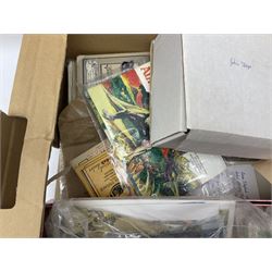 Chrome AA Members Badge, No 2A67754, together with two Raphael Tuck & Sons Christmas cards, cigarette cards, postcards and other ephemera 