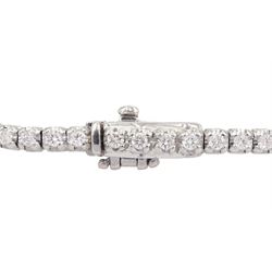 18ct white gold round brilliant cut diamond bracelet, stamped 750, total diamond weight approx 1.30 carat