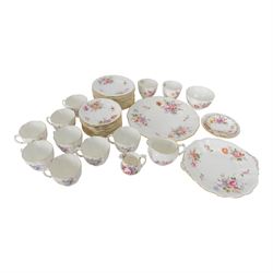 Royal Crown Derby Derby Posies tea service for ten, comprising teacups and saucers, desser...