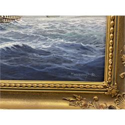 Michael J Whitehand (British 1941-): 'First Shots', oil on board signed titled and dated '86, 45cm x 55cm