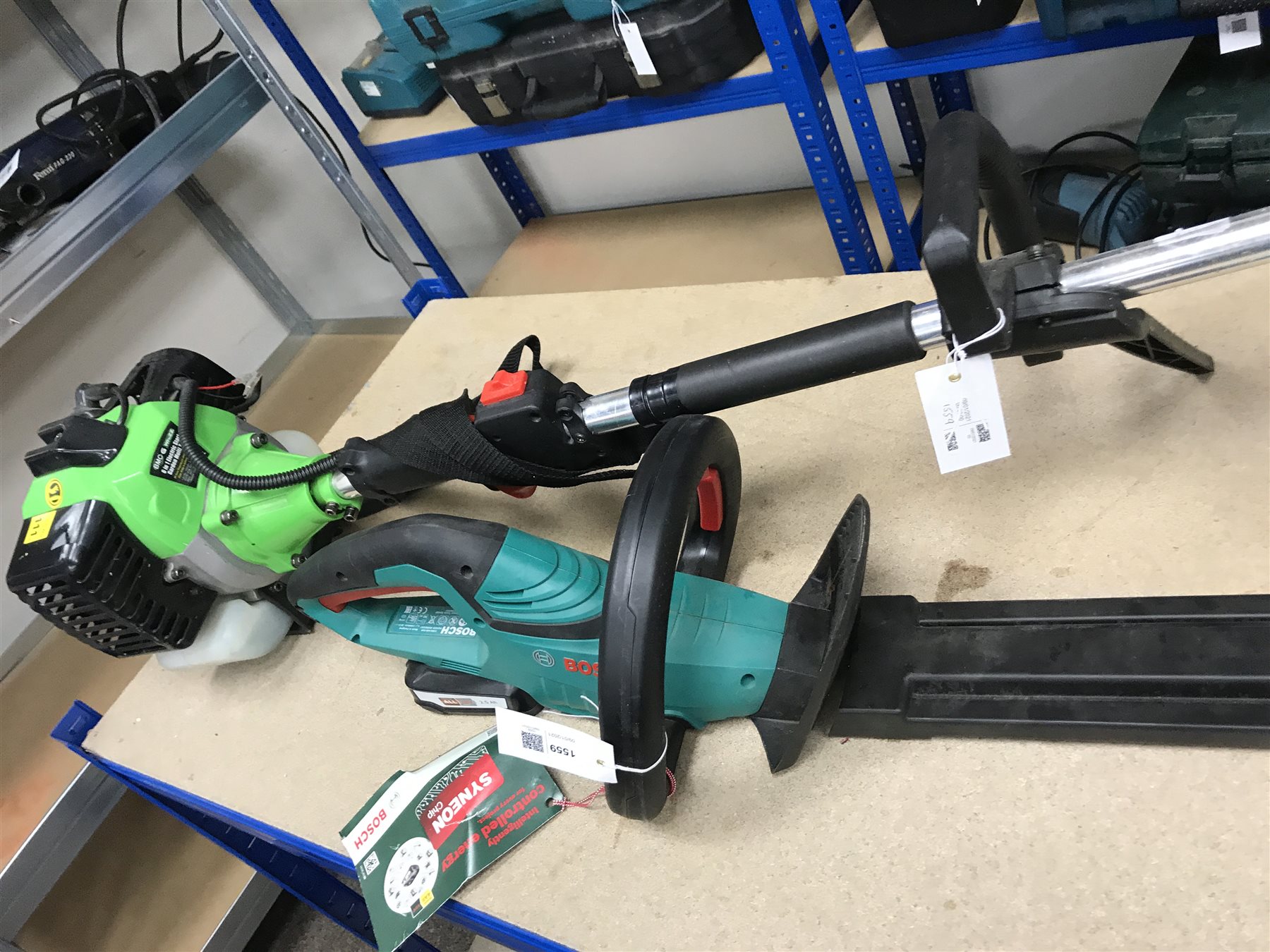 Bosch AHS 55-20 Li hedge cutter and a strimmer