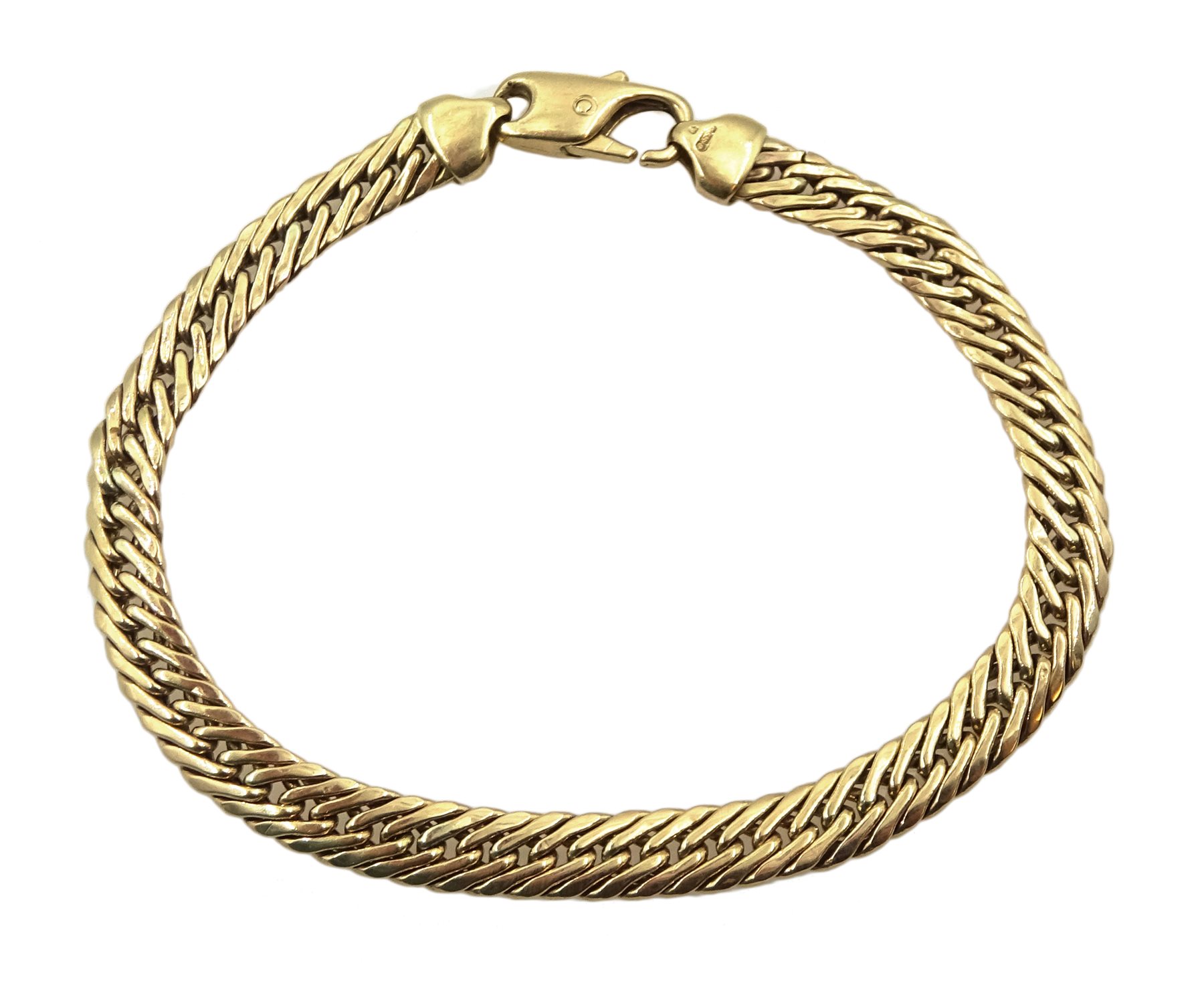 9ct gold herringbone link bracelet hallmarked, approx 7gm - Jewellery ...