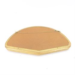 18th century fan, the mother-of-pearl sticks and guard carved, pierced, silvered and gilded, the paper leaf painted with mythological figures within gilt borders, framed and glazed, overall H35cm L55cm

Provenance: From the Estate of the late Dowager Lady St Oswald