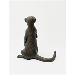 A Suzie Marsh bronzed sculpture modelled as a Meercat, H16.5cm. 
