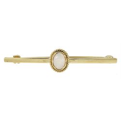 9ct gold opal bar brooch, hallmarked