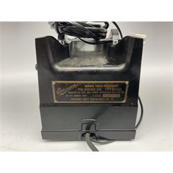Vintage Bakelite ATM black telephone, with chrome dialing wheel