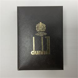 Dunhill gold plated lighter with engine turned decoration, in fitted case