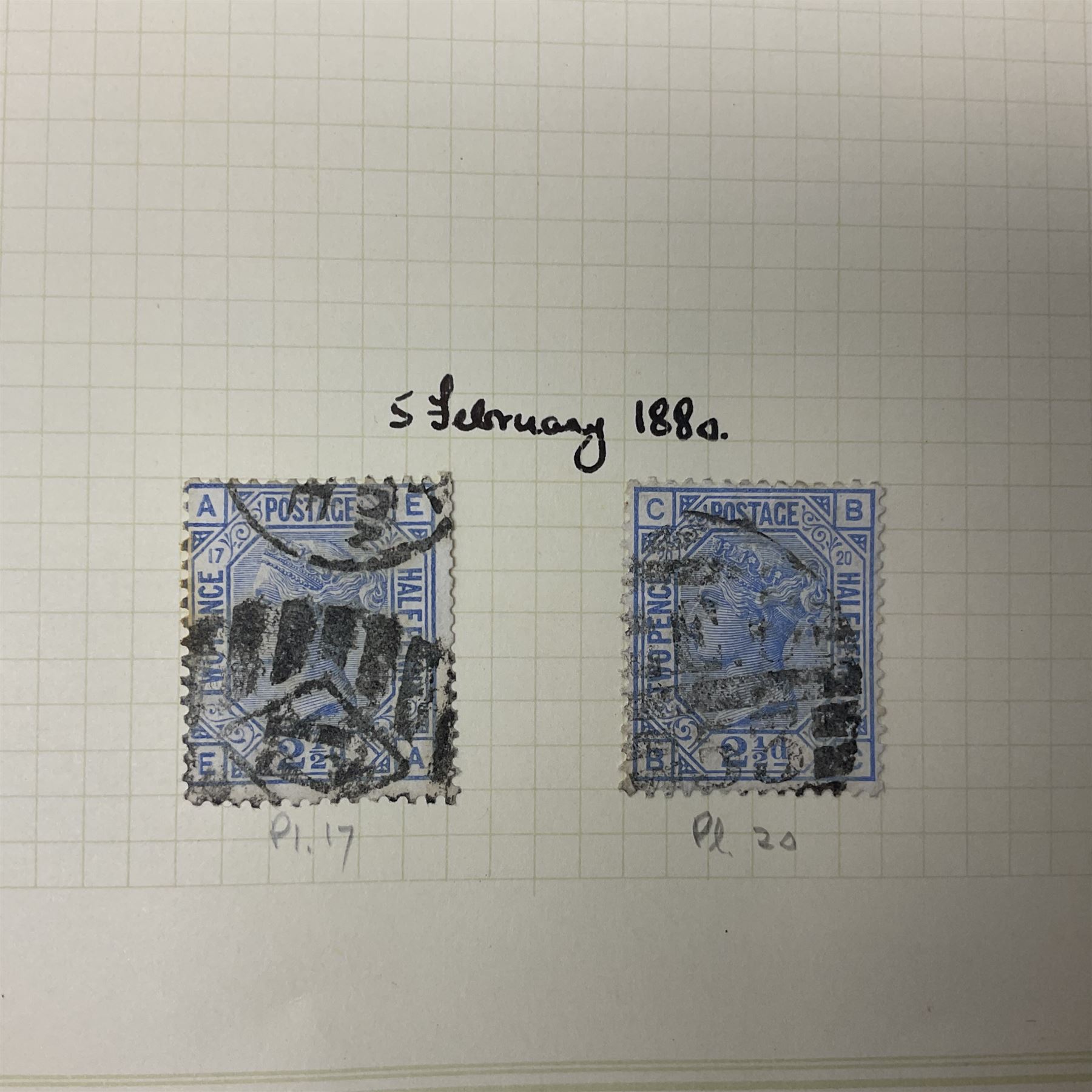 Mostly Great British Queen Victoria and later stamps, including penny black with red MX cancel, 1840 two pence blue with red MX cancel, imperf penny red with black MX cancel, perf penny reds, various Queen Victoria surface printed issues, King Edward VII two shillings sixpence and five shillings, King George V seahorses with values to ten shillings, King George VI with ten shilling dark blue used, Queen Elizabeth II pre and post decimal etc, housed in 'The Simplex Blank Album'