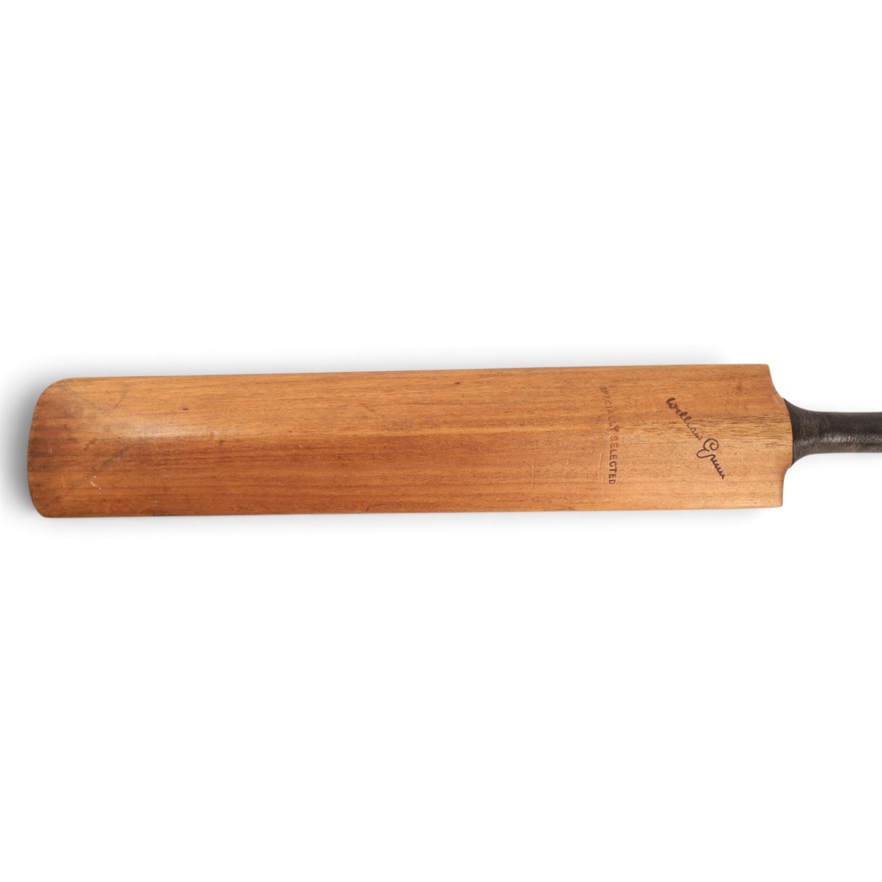 Victorian Jefferies & Malings of Woolwich cricket bat with silver plaque, presented to A.G. Baker for the Highest Average December 1874, together with a Gunn & Moore Ltd 'The Autograph' cricket bat (2)