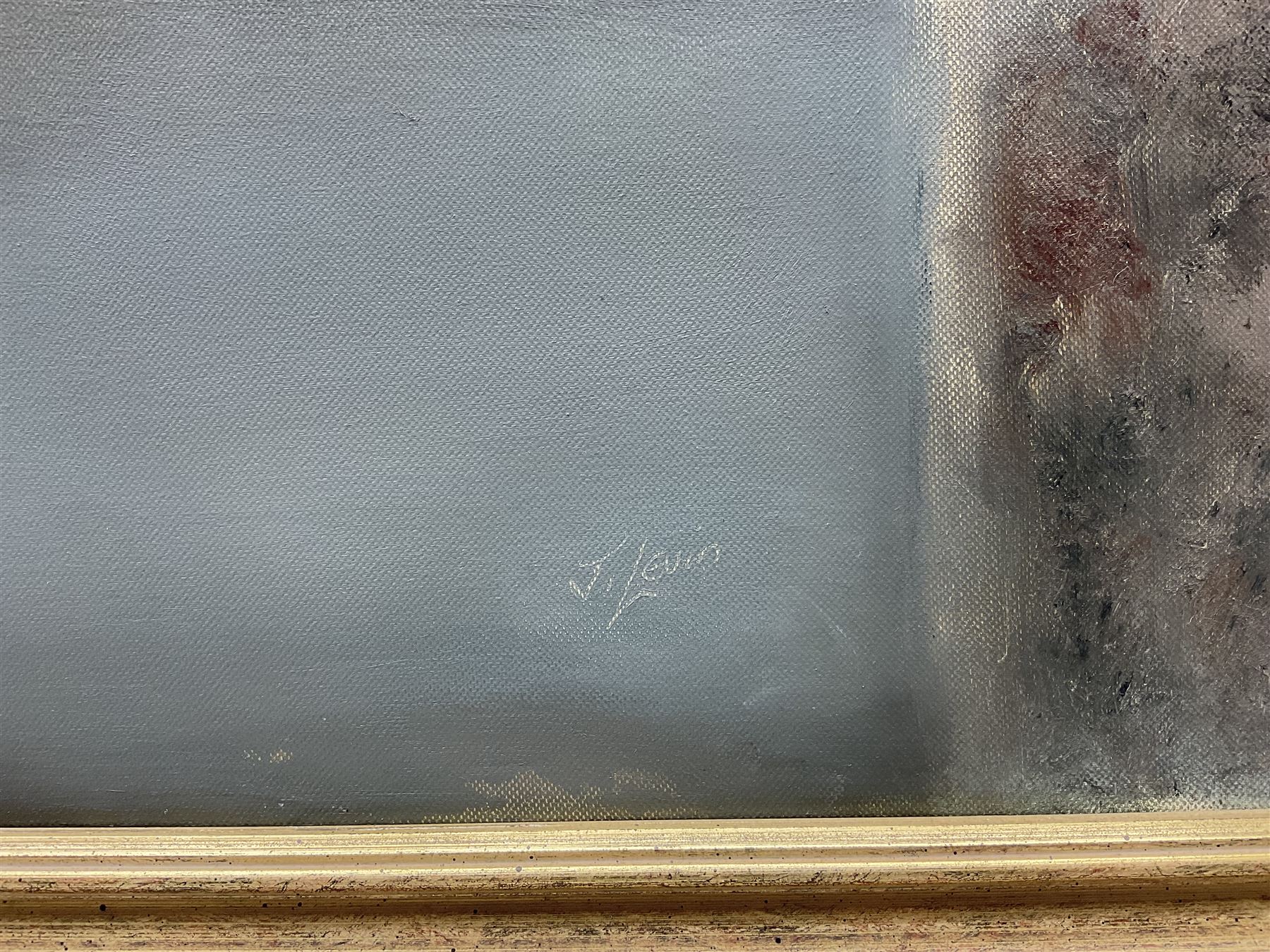 Judith Levin (British 1956-): Floral Arrangements beside a Window, oil on canvas signed 60cm x 50cm 