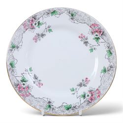 Shelley Bramble Rose pattern tea service, comprising milk jug, open sucrier, eleven cups and saucers, twelve dessert plates and two cake plates 