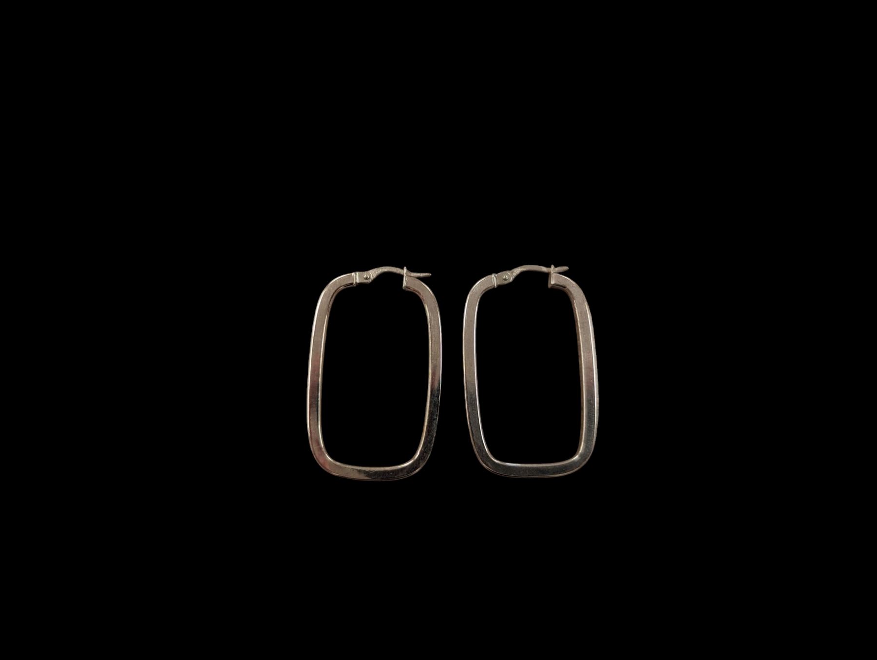 Pair of 9ct gold hoop earrings, hallmarked 