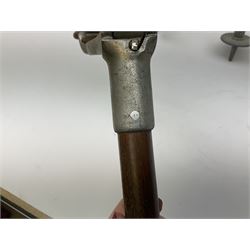 Adjustable Gamebird shooting stick, together with Mills Munitions shooting stick, Featherwate shooting stick, five others and two wooden walking sticks.  