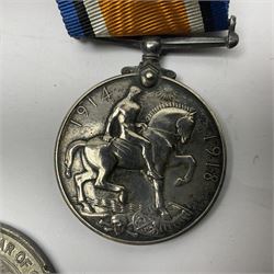 WWI pair of medals comprising Mercantile Marine medal and British War medal, awarded to Dominic L Kelly; both with ribbons and part original packaging and a Victoria Diamond Jubilee medallion.