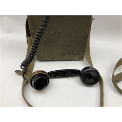 Two US signal Corps (US army) field telephones, in canvas cases, model E-E-8-B,  both complete with phones. 