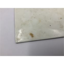 Richard Abbott: St Michael’s Mount, painted oil on porcelain plaque, with 'St Michaels Mount painted by R. Abbott', inscribed on reverse, H15cm, W19cm