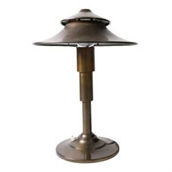Art Deco Pagoda lamp, by Leroy Doane for Miller Lamp Company, circa 1930, with double cano...