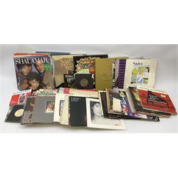 A collection of mostly mid 20th century vinyl records, to include examples by David Bowie, Wham!, ABBA, Spandau Ballet, Kate Bush, etc. 
