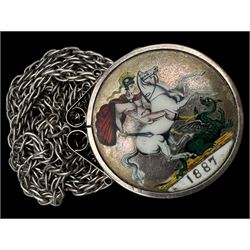 14ct gold locket set with diamond, 9ct gold jewellery including locket, brooch and stone set cluster ring, silver jewellery including enamelled Victoria silver crown pendant necklace, apple pendant, cameo brooch, portrait brooch, etc