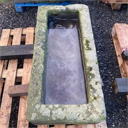 19th century shallow stone trough - THIS LOT IS TO BE COLLECTED BY APPOINTMENT FROM DUGGLEBY STORAGE, GREAT HILL, EASTFIELD, SCARBOROUGH, YO11 3TX