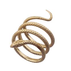18ct gold textured snake ring, hallmarked