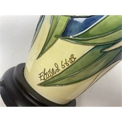 Moorcroft table lamp, Sesquipedale pattern of of baluster form, with shade  H21cm