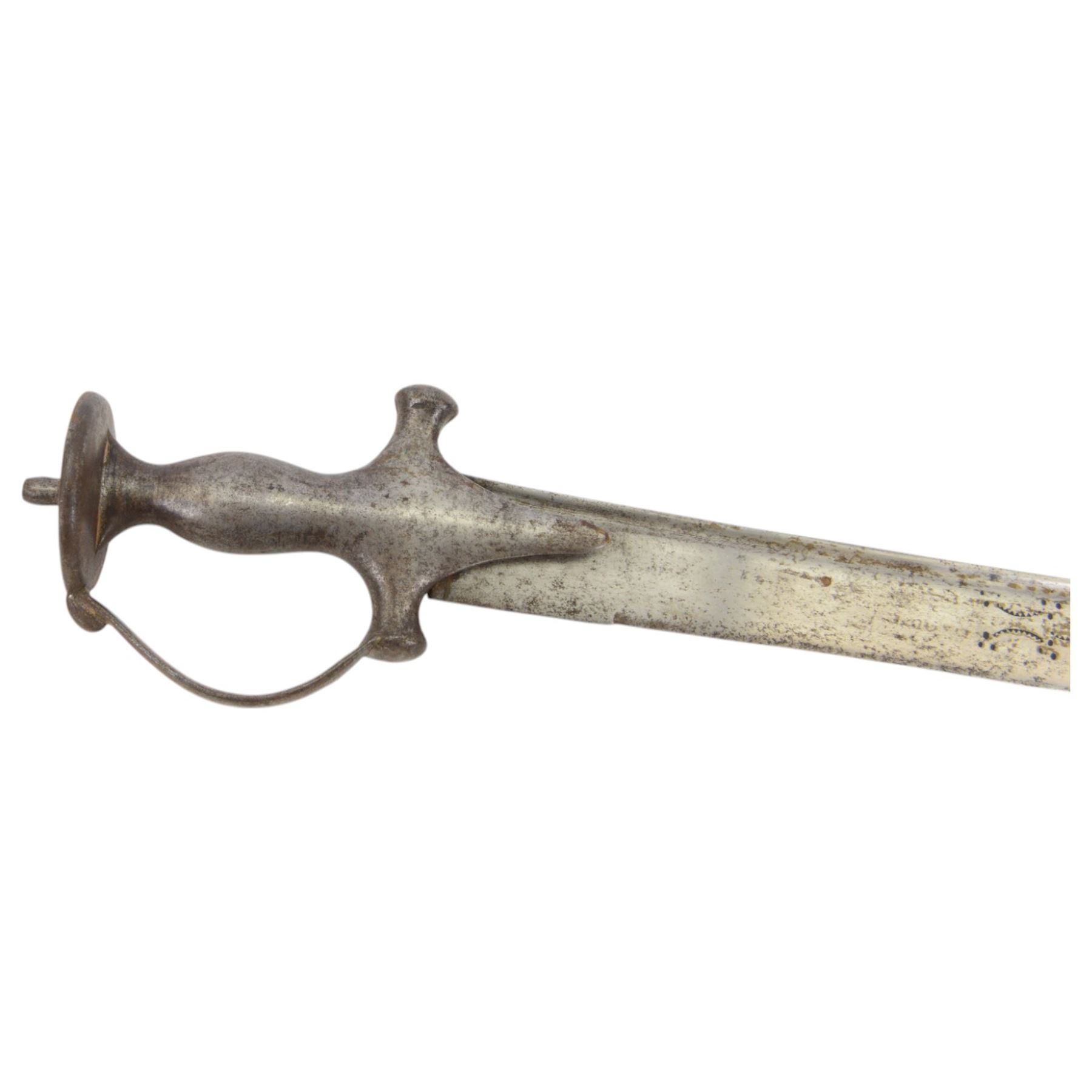 African Sudanese side-arm dagger with brass handle with cross detail, in leather scabbard, together with a collection of swords 