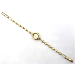  9ct gold Tudor (Rolex) wristwatch 1957 on original Rolex gold bracelet hallmarked   