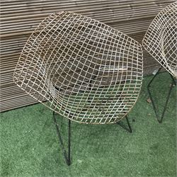 Pair of 1960's lounge chairs after Henry Bertoia diamond design  - THIS LOT IS TO BE COLLECTED BY APPOINTMENT FROM DUGGLEBY STORAGE, GREAT HILL, EASTFIELD, SCARBOROUGH, YO11 3TX