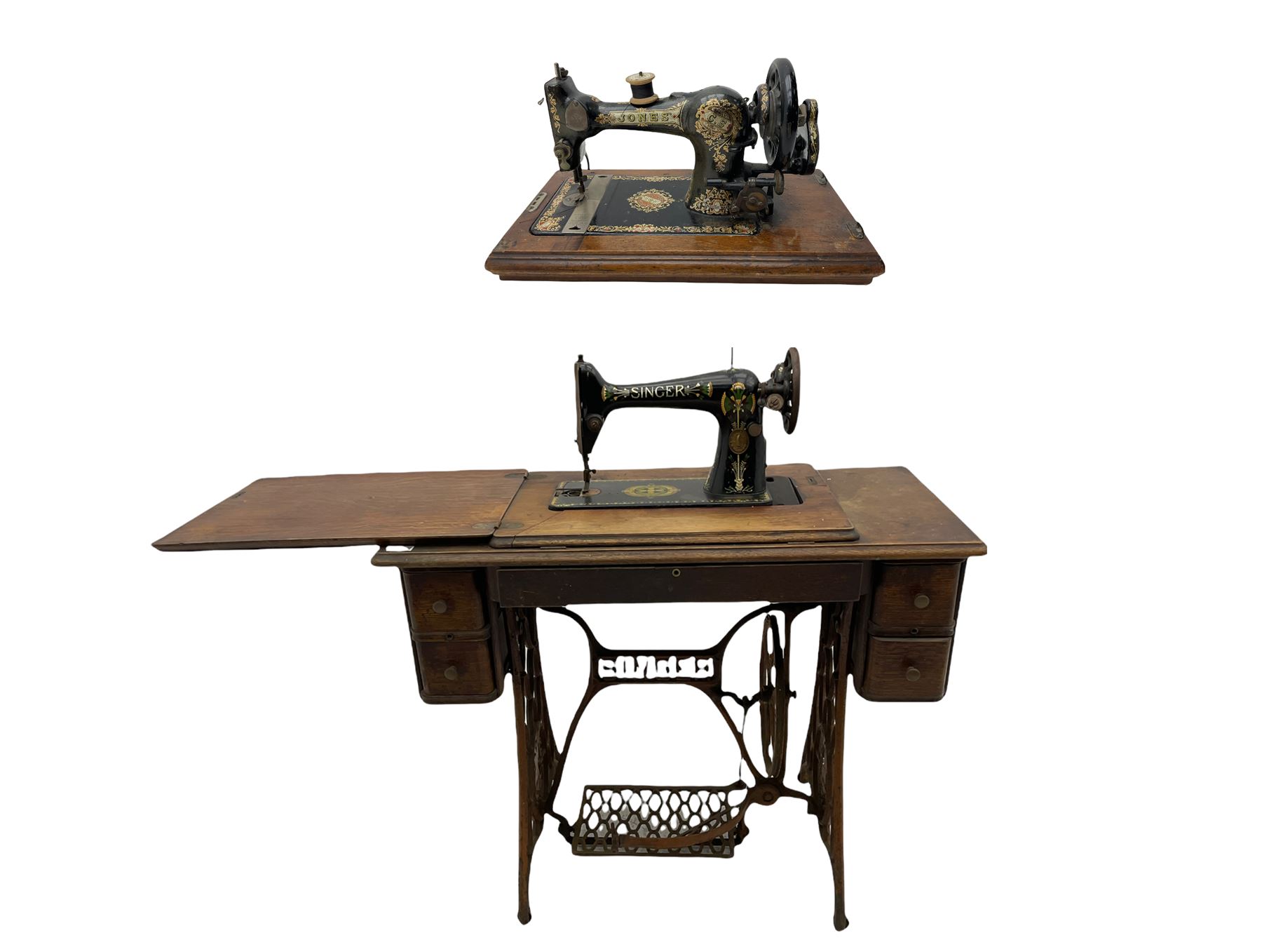 Singer treadle sewing machine and table top sewing machine (2)