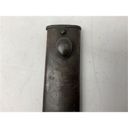 Austrian Model 1895 carbine NCO's knife bayonet with 25cm fullered steel blade; in steel scabbard with webbing frog L39cm overall; and Spanish Model 1941 Bolo bayonet with 25cm fullered steel blade No.6412D; in steel scabbard (2)