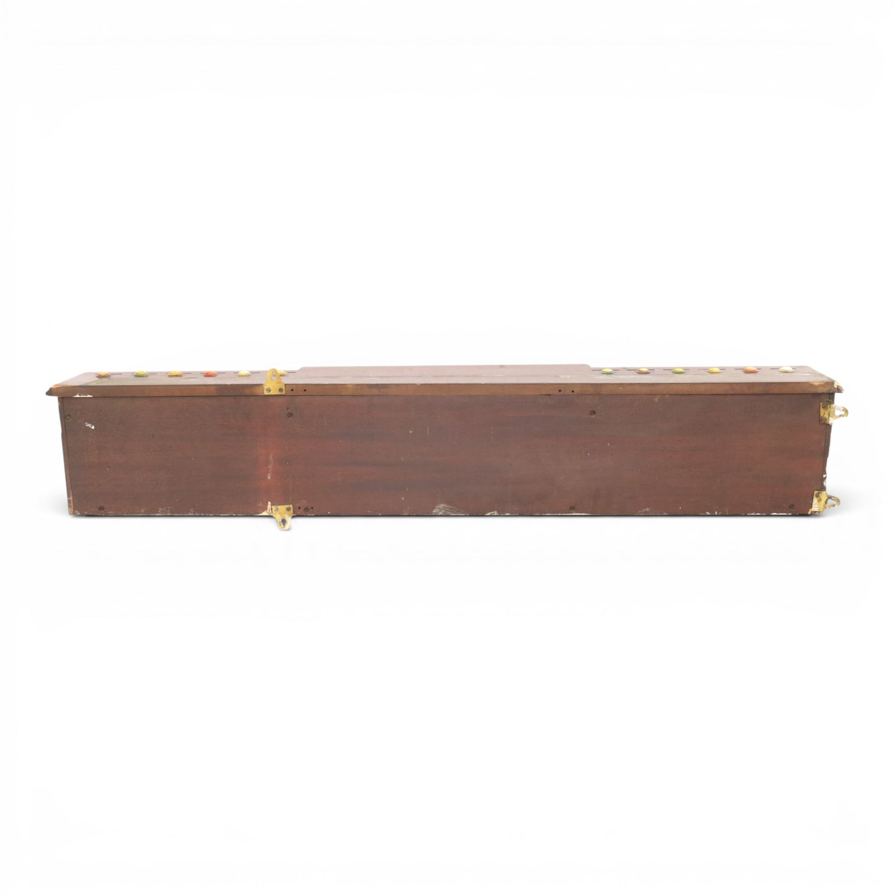 Snooker and Billiard accessories including a Thurston & Co Ltd snooker scoreboard, and Burroughes & Watts, London, billiard ball storage cabinet and white scorer