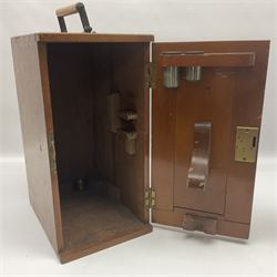 Brass lacquered microscope, by J. Swift & Son, London, in wooden carry cas no 13749, 