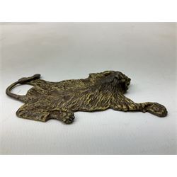 Attributed to Franz Xavier Bergman, cold painted bronze modelled as a lion skin, stamped beneath with B within an amphora and Austria, L10cm