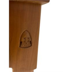 Knightman - cherrywood side or console table fitted with two drawers, on tapered turned supports by Horace Knight workshop of Balk, Thirsk