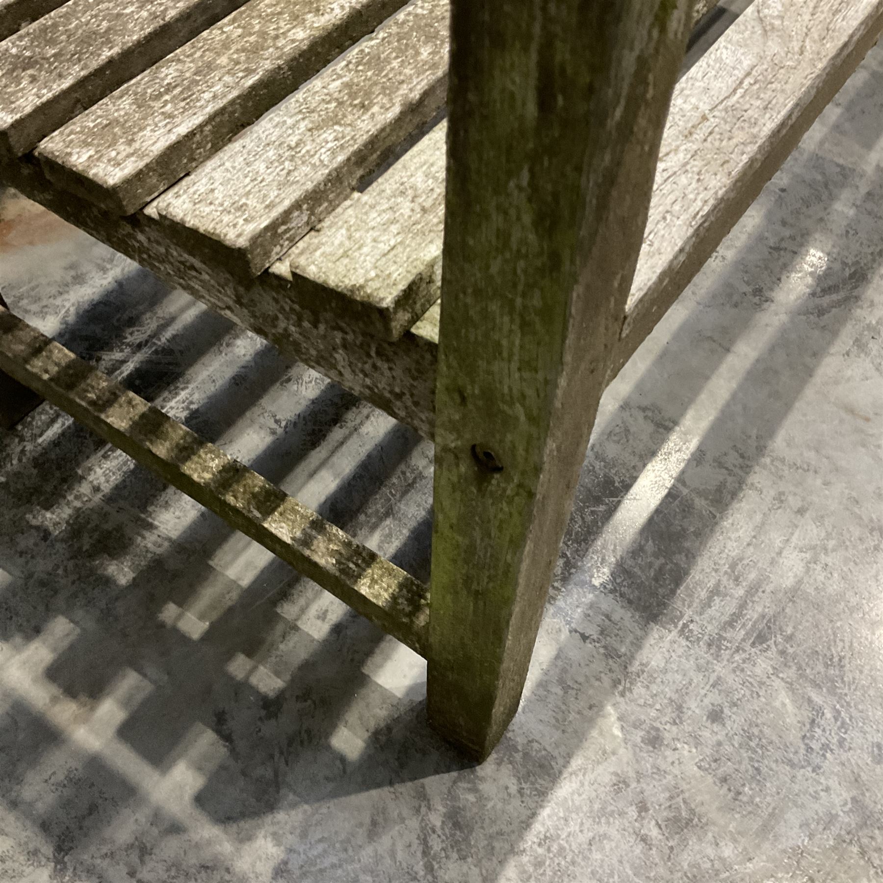 Two seater teak garden bench  - THIS LOT IS TO BE COLLECTED BY APPOINTMENT FROM DUGGLEBY STORAGE, GREAT HILL, EASTFIELD, SCARBOROUGH, YO11 3TX