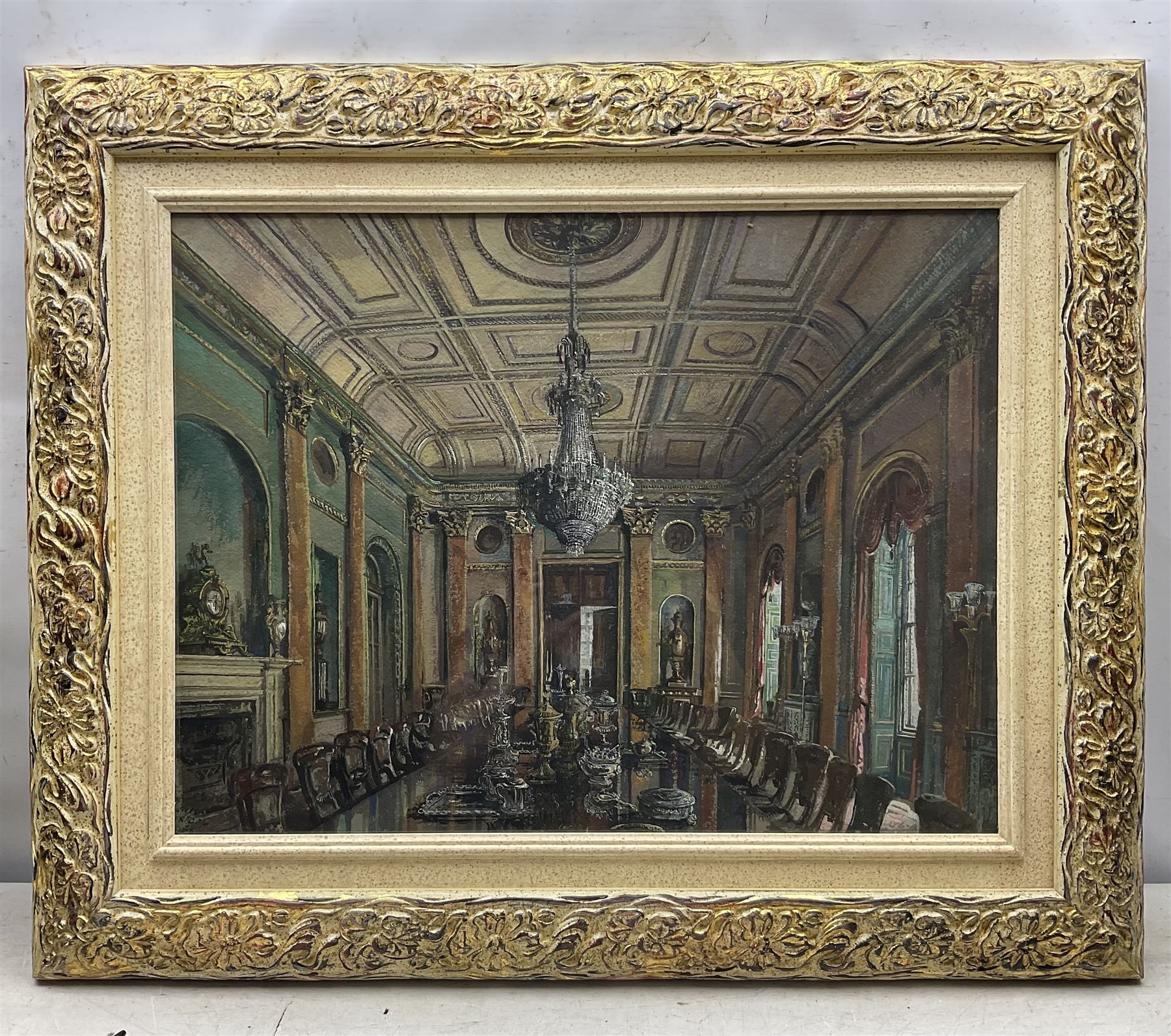 Allan Peel Tankard (British 1897-1964): 'Town Hall - Liverpool', gouache signed and titled, indistinctly dated '45, 49cm x 65cm 