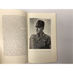 Set of six 1938 German booklets by Terramare Publications comprising No.1 Adolf Hitler by Philip Bouhler, No.2 German Political Profiles by Hans Heinz Sadila-Mantau, No.3 Versailles in Liquidation by Friedrich Grimm, No.4 German Law and Legislation by Erich Schinnerer, No.5 German Labour Service by Fritz Edel and No.6 Social Welfare in Germany by Werner Reher; some illustrated; all with English text (6)
