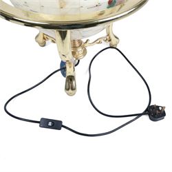 Illuminating semi-precious stone set globe, H50cm