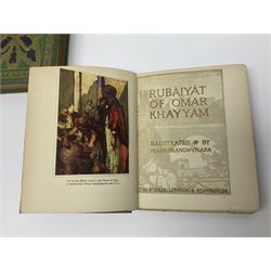 Rubaiyat of Omar Khayyam 1920 with tipped in colour plates by Frank Brangwyn; Barker Cicely M.: The Book of the Flower Fairies Ndc1943; Watson & Abercrombie: A Plan for Plymouth. 1943; and two other books (5)