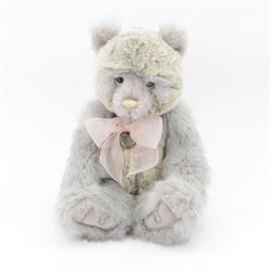 Three Charlie Bears plush jointed bears, to include 'Kenny', with cream fur and woollen scarf, 2018 Bear of the Year and 'Bianca' a rabbit with brown fur, all designed by Isabelle Lee, with tags, tallest H51cm