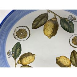 Villeroy & Boch Amarillo pattern dinner wares, comprising eight large bowls, five large plates, eight small shallow bowls and large salad bowl, all with printed marks beneath, largest D36cm (22)