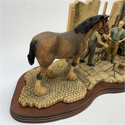 A large limited edition Border Fine Arts model, New Shoes for Dolly, no 392/950, by Elizabeth MacAllister and marked as such to back, raised upon a wooden base and with accompanying certificate of authenticity, L48cm. 