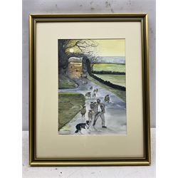 L Ramsay (British 20th century): Out for a Stroll, watercolour signed 34cm x 24cm