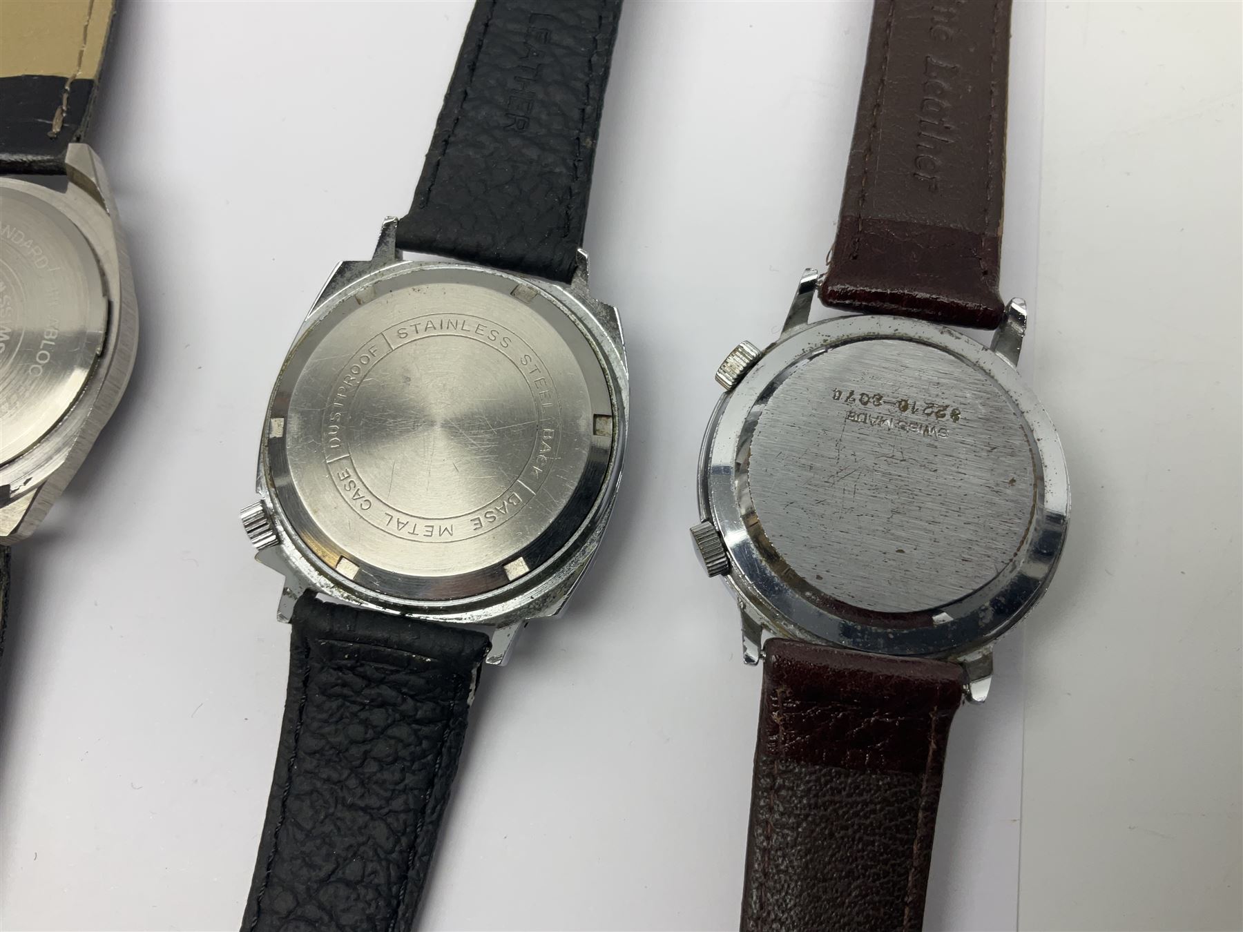 Eight manual wind wristwatches including Lonstar Exective, Ruhla, Josmar alarm, Seiko, Caravelle, Genova De Luxe, Sandoz and Gradus